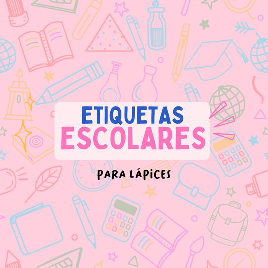 Etiquetas escolares para lápices