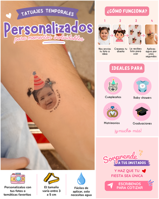 Tatuajes temporales personalizados